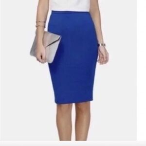 J. Crew Blue Textured Pencil Skirt